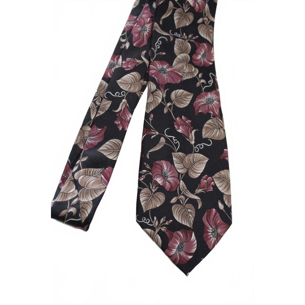 Vintage SAVILE ROW Italian Silk Floral Necktie, 4 X 57 Inches